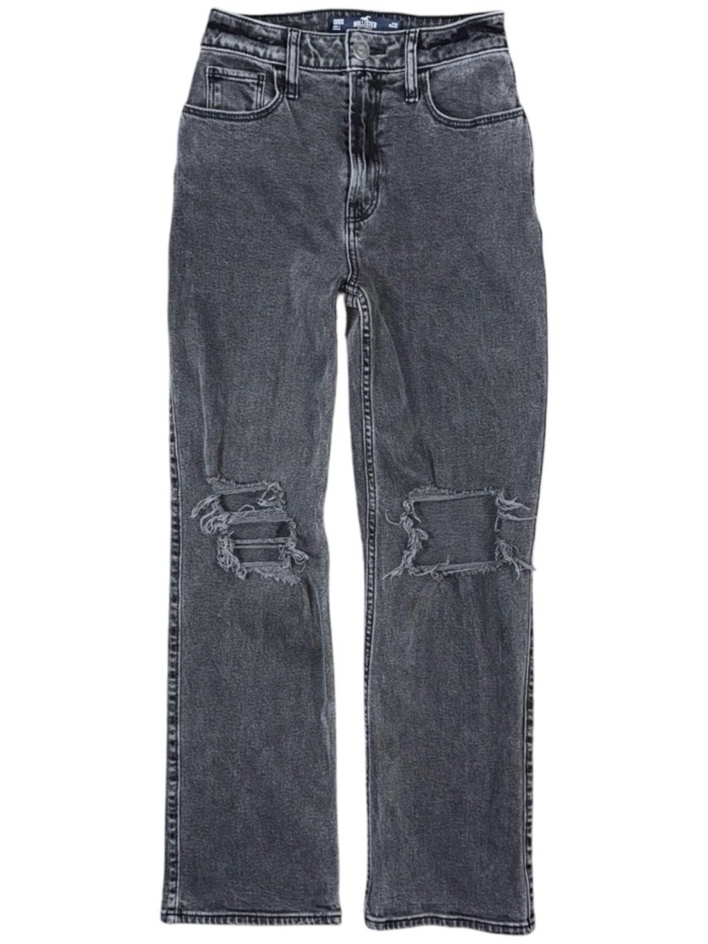 Hollister Ultra High Rise Dad Jeans Vintage Stretch Black Gray Sz 000 / 23 Short